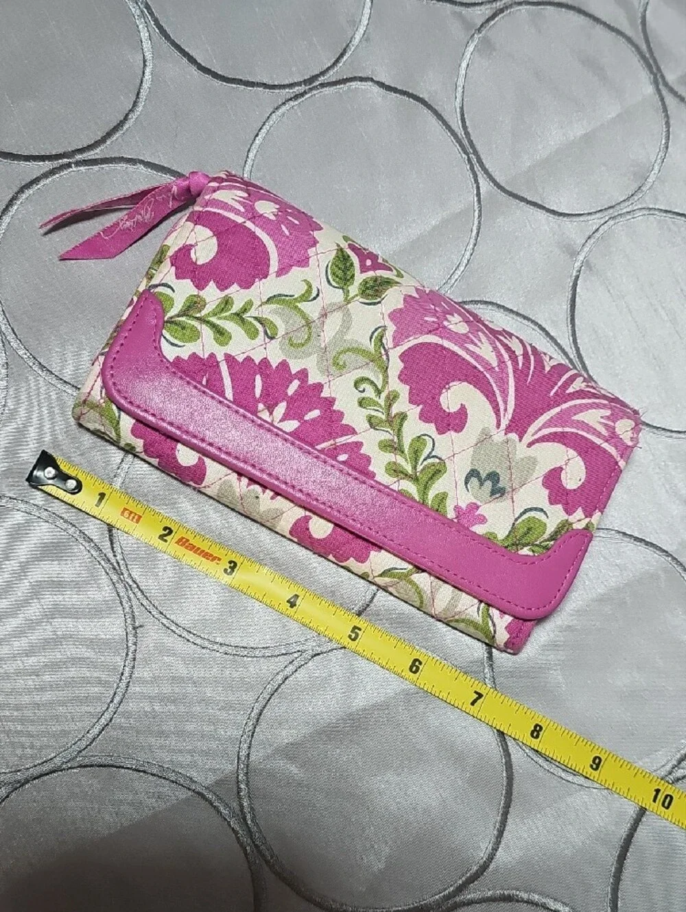 Vera Bradley Quilted Pink & Green Floral Snap Wallet